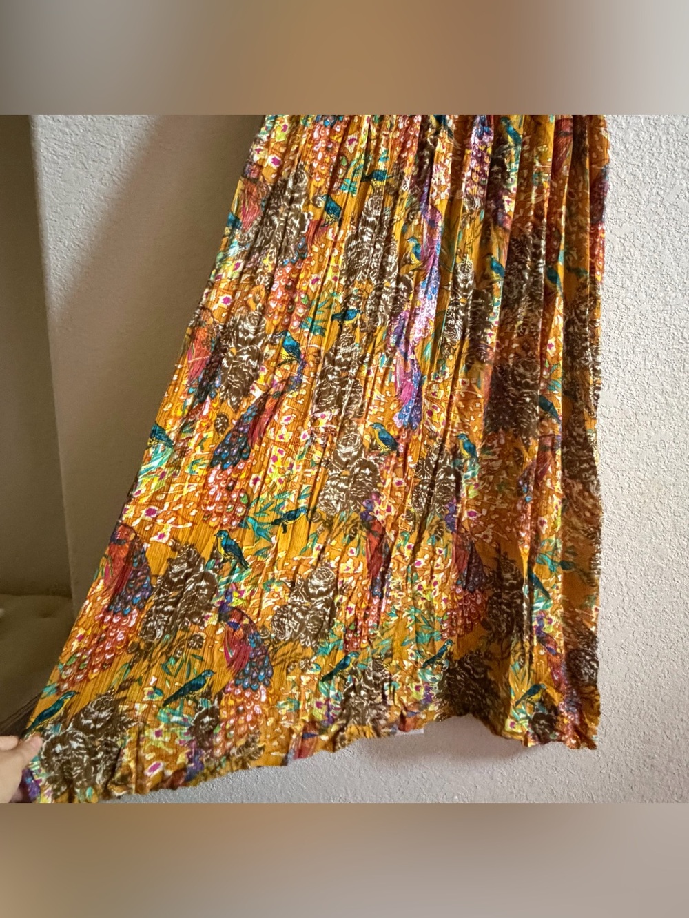 Anthropologie Raga Women’s Medium Embroidered Maxi Dress Bird Festival Floral - Picture 4 of 10